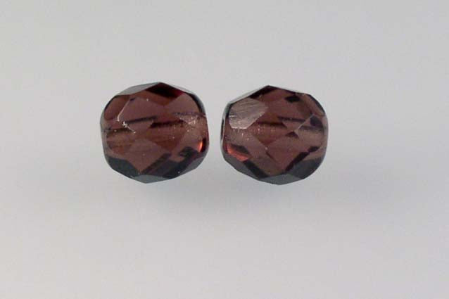 Faceted Round Fire Polished Beads, Amethyst (20060), Glass, Czech Republic