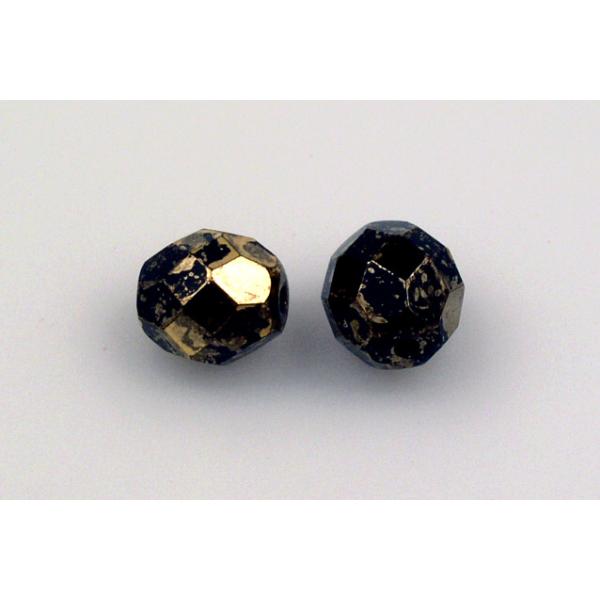 Fire Polished Faceted Beads Round 8 mm, Black 10516 (23980-10516), Bohemia Crystal Glass, Czechia 15119001