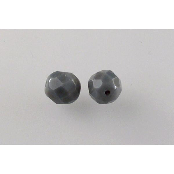 Fire Polished Faceted Beads Round 8 mm, Opaque Gray (43030), Bohemia Crystal Glass, Czechia 15119001