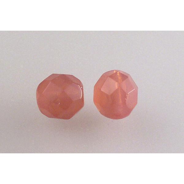 Fire Polished Faceted Beads Round 8 mm, Opal Pink (72010), Bohemia Crystal Glass, Czechia 15119001