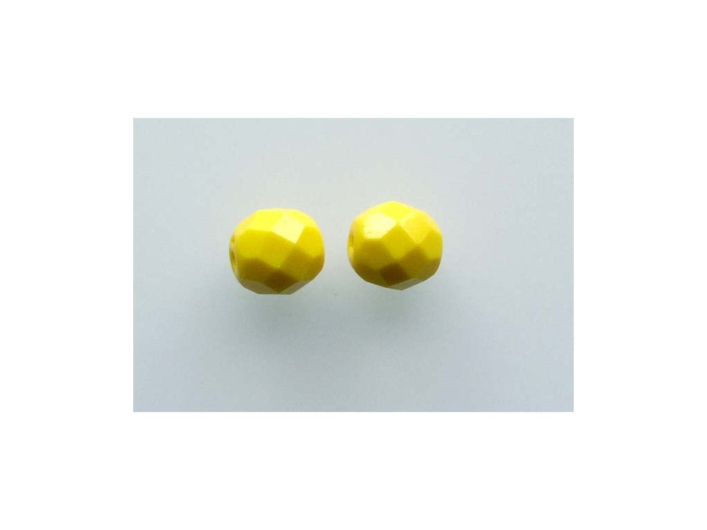 Fire Polished Faceted Beads Round Yellow Glass Czech Republic