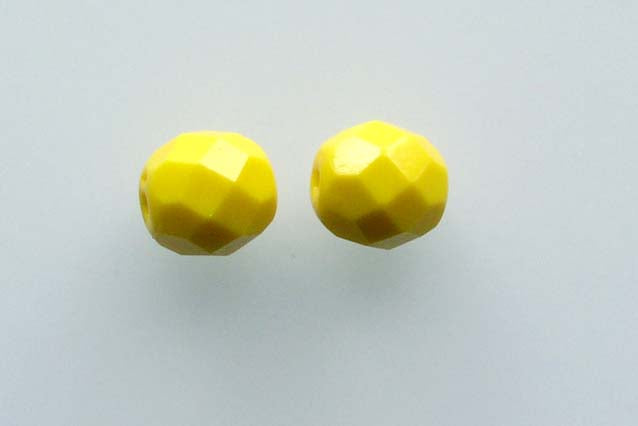 Fire Polished Faceted Beads Round 8 mm, Yellow (83120), Bohemia Crystal Glass, Czechia 15119001