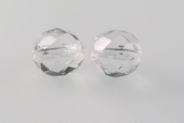 多面圆形火抛光珠，水晶（00030），玻璃，捷克共和国