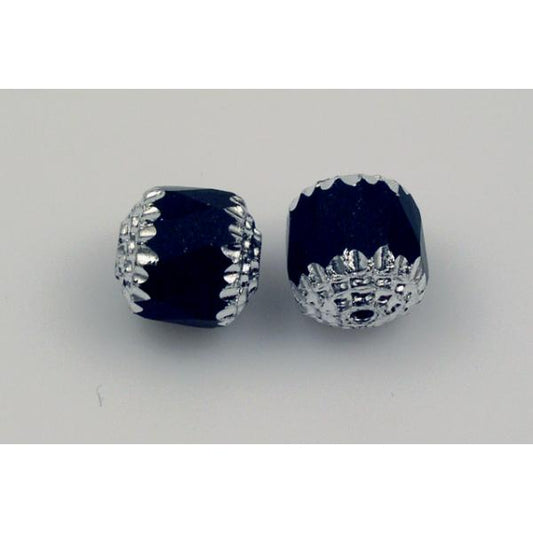 Fire Polished Faceted Beads Cathedral, Black 91421 (23980-91421), Glass, Czech Republic