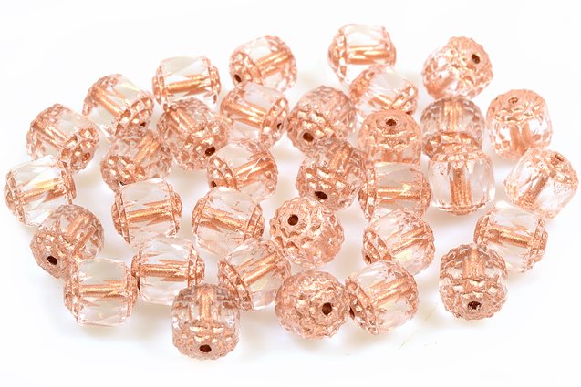 Fire Polished Faceted Beads Cathedral, Crystal Copper Lined (00030-68105), Glass, Czech Republic