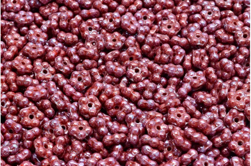 Forget Me Not Beads, Red Nebula (93180-15001), Glass, Czech Republic