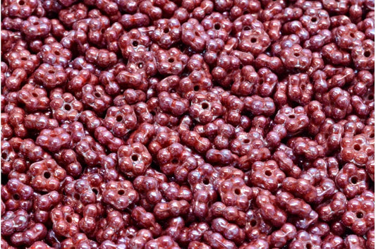 Forget Me Not Beads, Red Nebula (93180-15001), Glass, Czech Republic