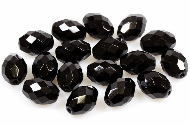 OUTLET 250g Olive Oval Faceted Fire Polished Beads, Black Brown Iris (23980-21415), Glass, Czech Republic