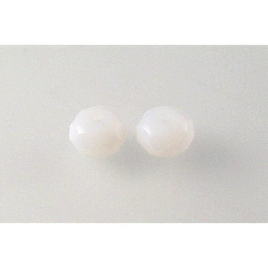 火抛光多面圆珠，蛋白石白色（01000），玻璃，捷克共和国