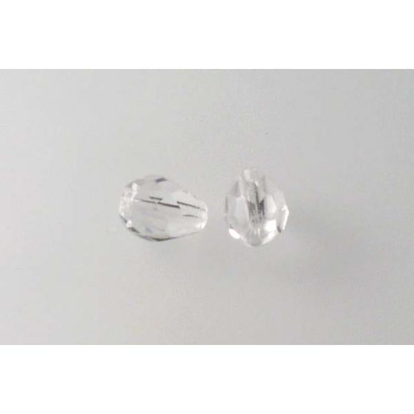 Fire Polished Faceted Beads Teardrop, Crystal (00030), Glass, Czech Republic