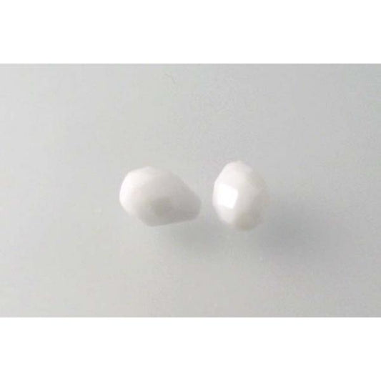 Fire Polished Faceted Beads Teardrop, Chalk White (03000), Glass, Czech Republic