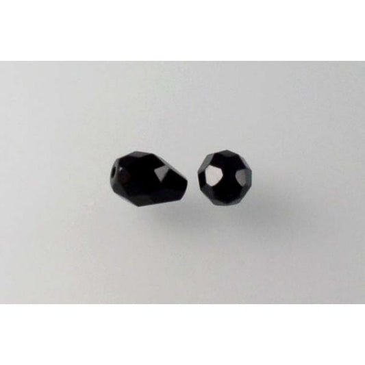 OUTLET 250g Pear Teardrop Faceted Fire Polished Beads, Crystal (00030), Glass, Czech Republic