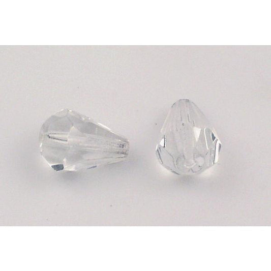 梨形泪滴形多面火抛光珠，水晶（00030），玻璃，捷克共和国