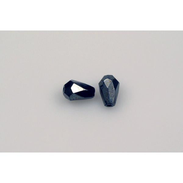 Pear Teardrop Beads Faceted Fire Polished, Black Hematite (23980-14400), Glass, Czech Republic