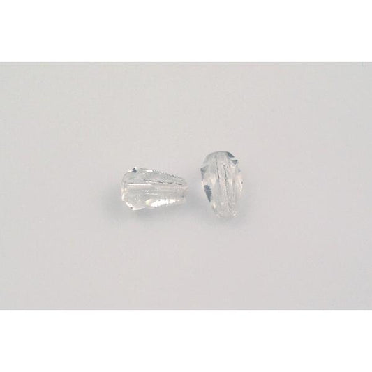 Fire Polished Faceted Beads Teardrop, Crystal (00030), Glass, Czech Republic
