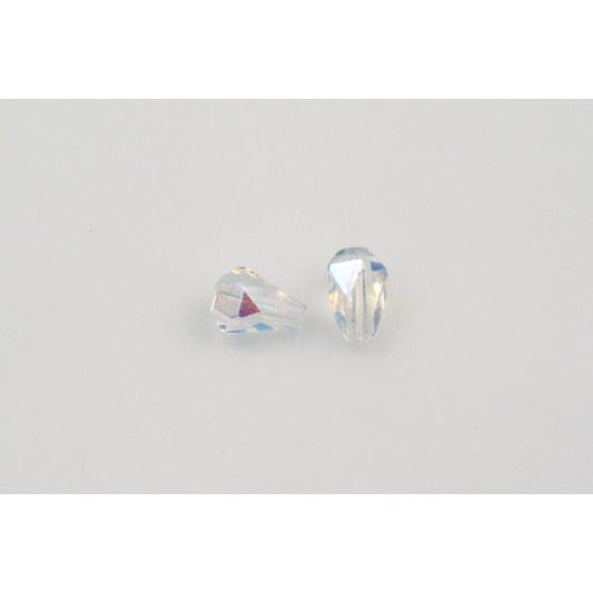 Fire Polished Faceted Beads Teardrop, Crystal Ab (00030-28701), Glass, Czech Republic