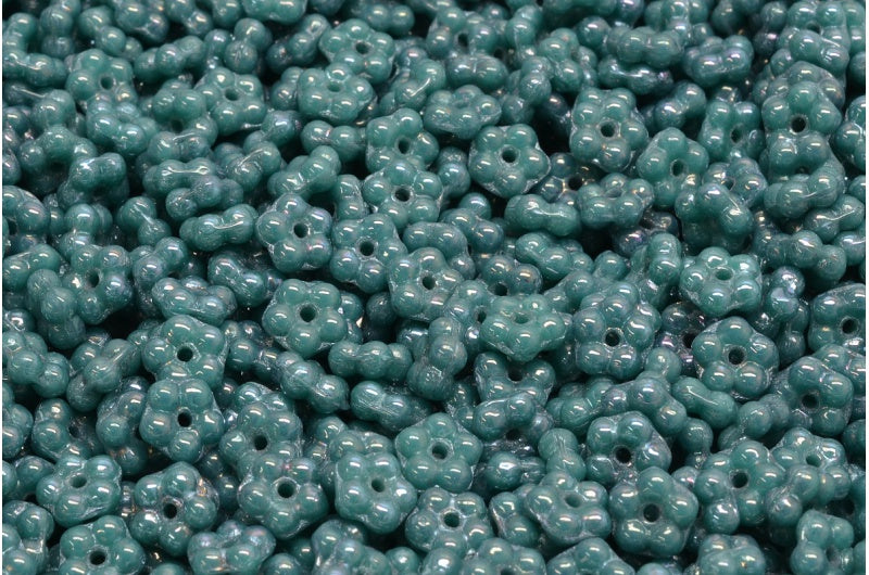 Forget Me Not Beads, Turquoise Nebula (63130-15001), Glass, Czech Republic