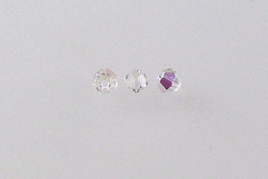 MC Cut Xilion Bicone high sparkle Beads, Crystal Ab (00030-28701), Glass, Czech Republic