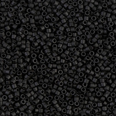 MIYUKI Delica Rocailles Seed Beads, Black Matted (DB0310), Glass, Japan