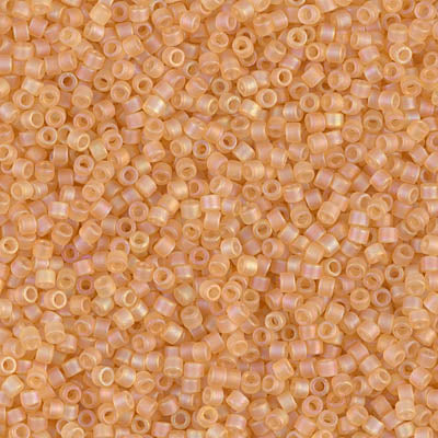 MIYUKI Delica Rocailles Seed Beads, Cantaloupe Ab Matt (DB0852), Glass, Japan