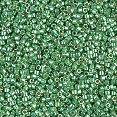 MIYUKI Delica Rocailles Seed Beads, Duracoat Galvanized Dk. Mint Green (DB1844), Glass, Japan