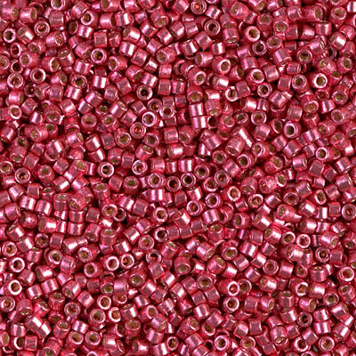 MIYUKI Delica Rocailles Seed Beads, Duracoat Galvanized Lt. Cranberry (DB1841), Glass, Japan