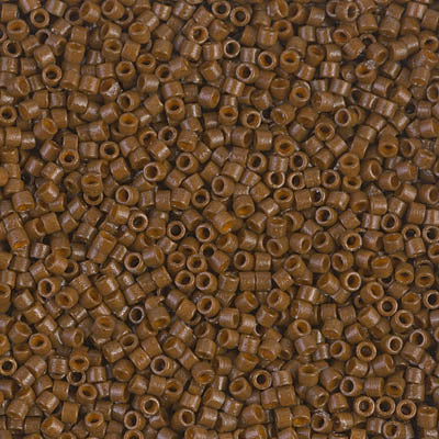 MIYUKI Delica Rocailles Seed Beads, Duracoat Opq Cognac (DB2142), Glass, Japan