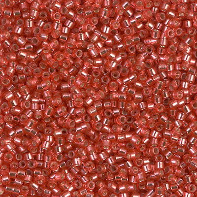 MIYUKI Delica Rocailles Seed Beads, Duracoat S/L Dyed Lt. Cranberry (DB2159), Glass, Japan