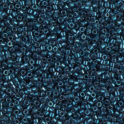MIYUKI Delica Rocailles Seed Beads, Galvanized Dk. Teal Dyed (DB0459), Glass, Japan