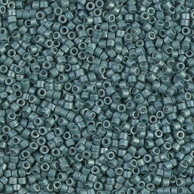 MIYUKI Delica Rocailles Seed Beads, Galvanized Matt Dk. Aqua (DB1172), Glass, Japan