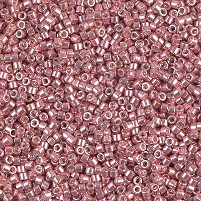 MIYUKI Delica Rocailles Seed Beads, Galvanized Pink Blush (DB0435), Glass, Japan