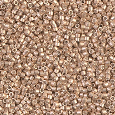 MIYUKI Delica Rocailles Seed Beads, Galvanized Semi Matt Champagne (DB1152), Glass, Japan