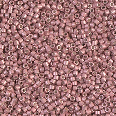 MIYUKI Delica Rocailles Seed Beads, Galvanized Semi Matt Pink Blush (DB1156), Glass, Japan