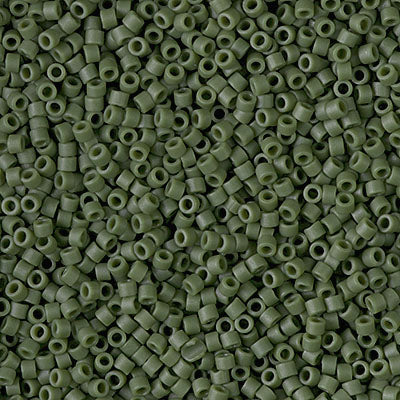 MIYUKI Delica Rocailles Seed Beads, Matted Opq Glazed Avocado (DB2291), Glass, Japan