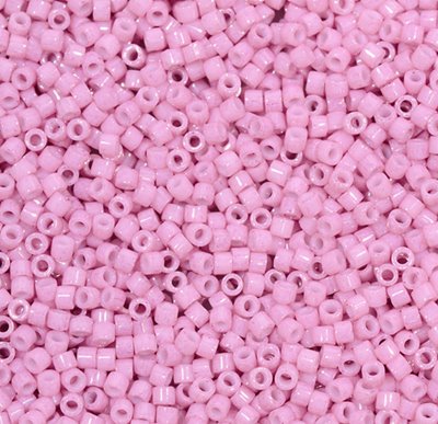 MIYUKI Delica Rocailles Seed Beads, Opaque Old Rose Luster (DB0210), Glass, Japan