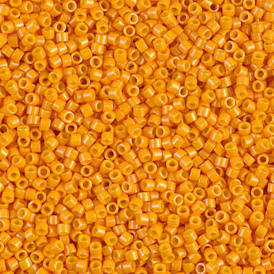 MIYUKI Delica Rocailles Seed Beads, Opaque Squash Dyed (DB0651), Glass, Japan