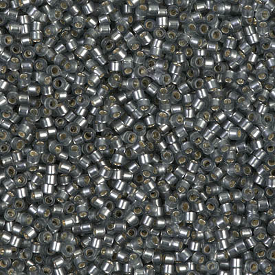 MIYUKI Delica Rocailles Seed Beads, Semi Matt S/L Grey Dyed (DB0697), Glass, Japan