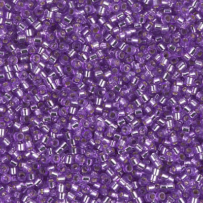 MIYUKI Delica Rocailles Seed Beads, Silver Lined Lavender Dyed (DB1343), Glass, Japan