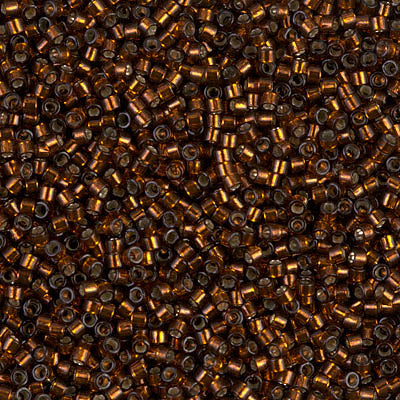 MIYUKI Delica Rocailles Seed Beads, Silver Lined Smoke Topaz Dyed (DB0612), Glass, Japan