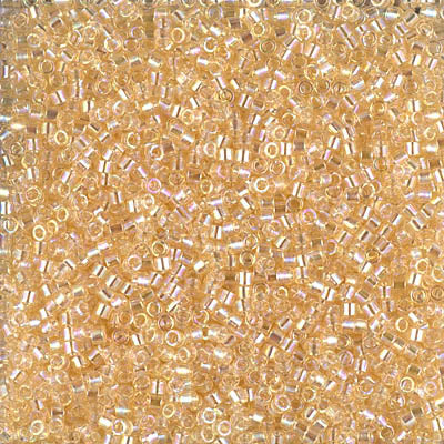 MIYUKI Delica Rocailles Seed Beads, Transp. Crystal Ivory Luster (DB1252), Glass, Japan