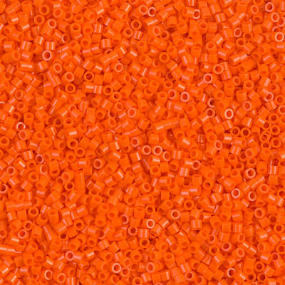 MIYUKI Delica Rocailles Seed Beads, Delica Opaque Orange (DBS0722), Glass, Japan