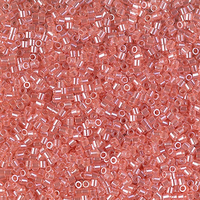 MIYUKI Delica Rocailles Seed Beads, Transp Salmon Luster (DBS1481), Glass, Japan