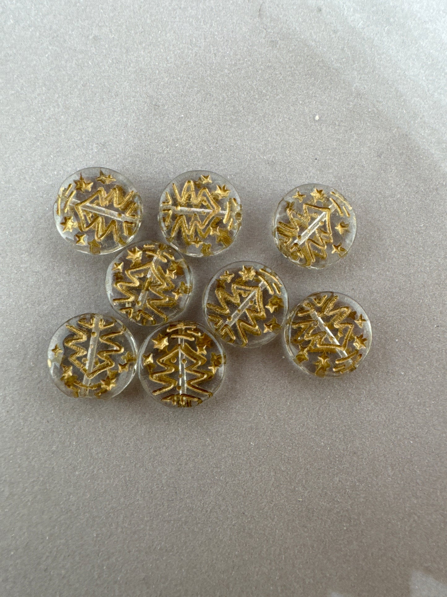 OUTLET 10 grams Pressed Beads, 14 x 14 mm, Crystal Silver Lined (00030-54201), Glass, Czech Republic