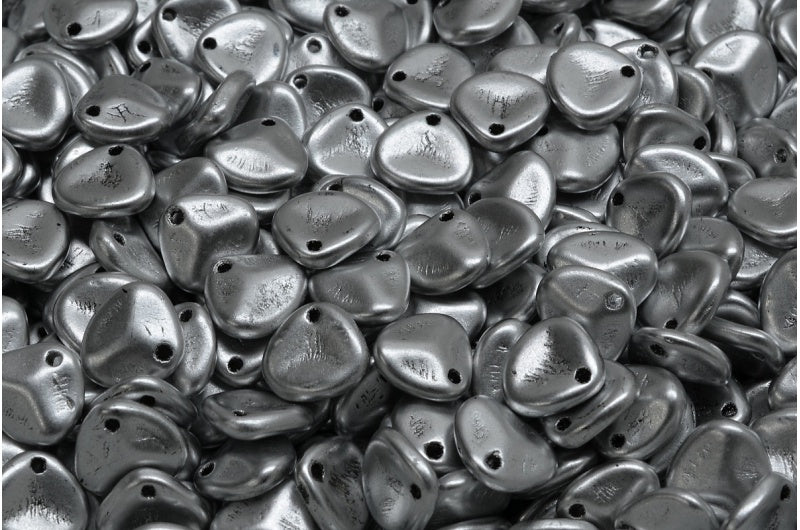 Rose Petal Beads, Crystal Silver Matte (00030-01700), Glass, Czech Republic