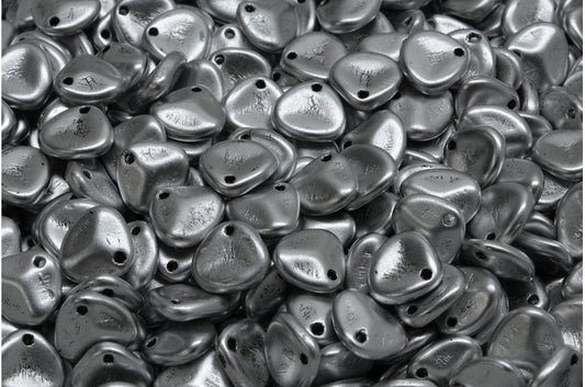 玫瑰花瓣珠，水晶银色哑光 (00030-01700)，玻璃，捷克共和国