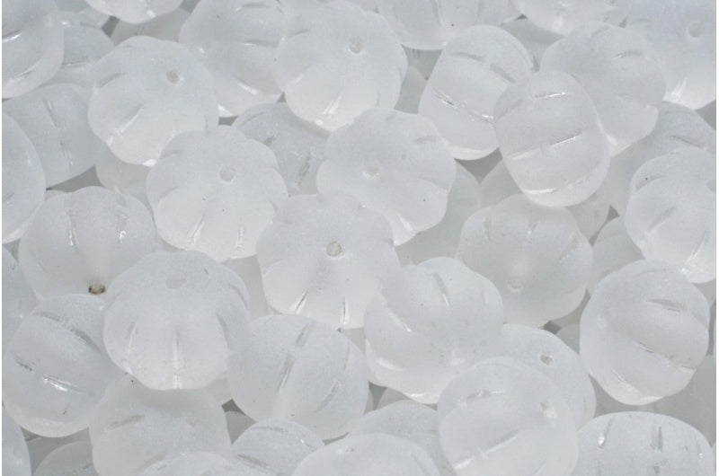 アウトレット 10グラム パンプキンビーズ、8 x 11 mm、クリスタルマット（00030-84100）、ガラス、チェコ共和国