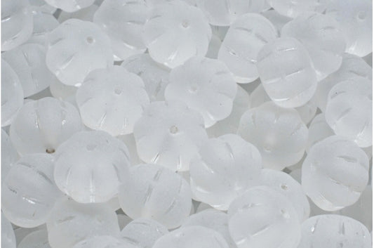 アウトレット 10グラム パンプキンビーズ、8 x 11 mm、クリスタルマット（00030-84100）、ガラス、チェコ共和国