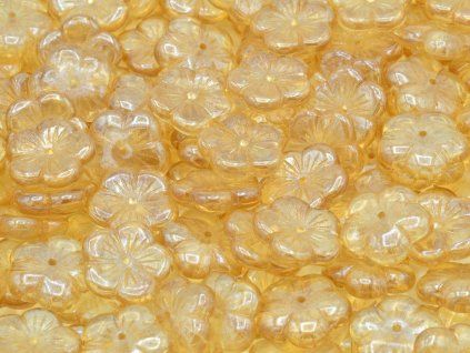 OUTLET 10 grams Cherry Flower Beads, 14 x 14 mm, Crystal Luster Brown Full Coated (00030-14413), Glass, Czech Republic