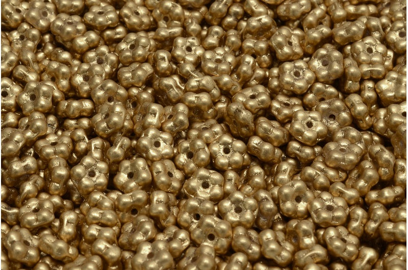 OUTLET 10 grams Forget Me Not Flower Spacer Beads, 5 x 5 mm, Aztec Pale Gold (02010-01710), Glass, Czech Republic