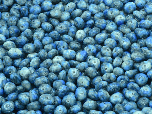 OUTLET 10 grams Stone-Like Pressed Beads, 4 x 6 mm, Chalk White 89147 (03000-89147), Glass, Czech Republic